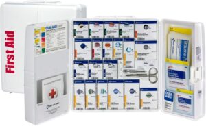 First Aid Only SmartCompliance 50-Person OSHA Compliant First Aid Kit for Business and Office Spaces - Large Plastic Cabinet - Emergency Supplies for Cuts, Bruises, and Scrapes - 245 Pieces
