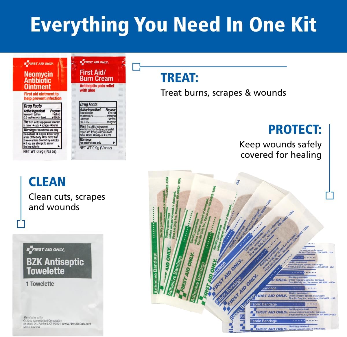 First Aid Only SmartCompliance 50-Person OSHA Compliant First Aid Kit for Business and Office Spaces - Large Plastic Cabinet - Emergency Supplies for Cuts, Bruises, and Scrapes - 245 Pieces - Image 4