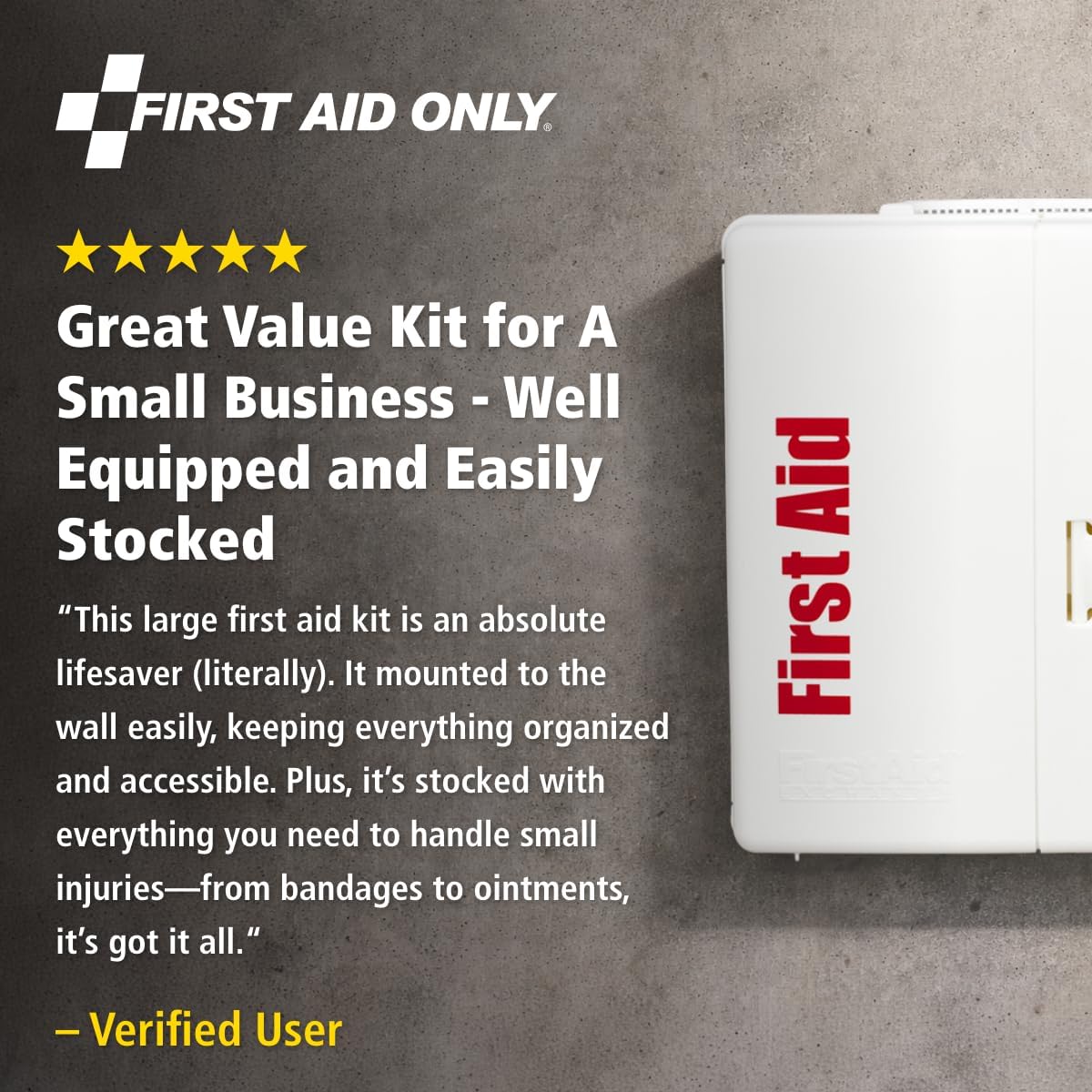 First Aid Only SmartCompliance 50-Person OSHA Compliant First Aid Kit for Business and Office Spaces - Large Plastic Cabinet - Emergency Supplies for Cuts, Bruises, and Scrapes - 245 Pieces - Image 9