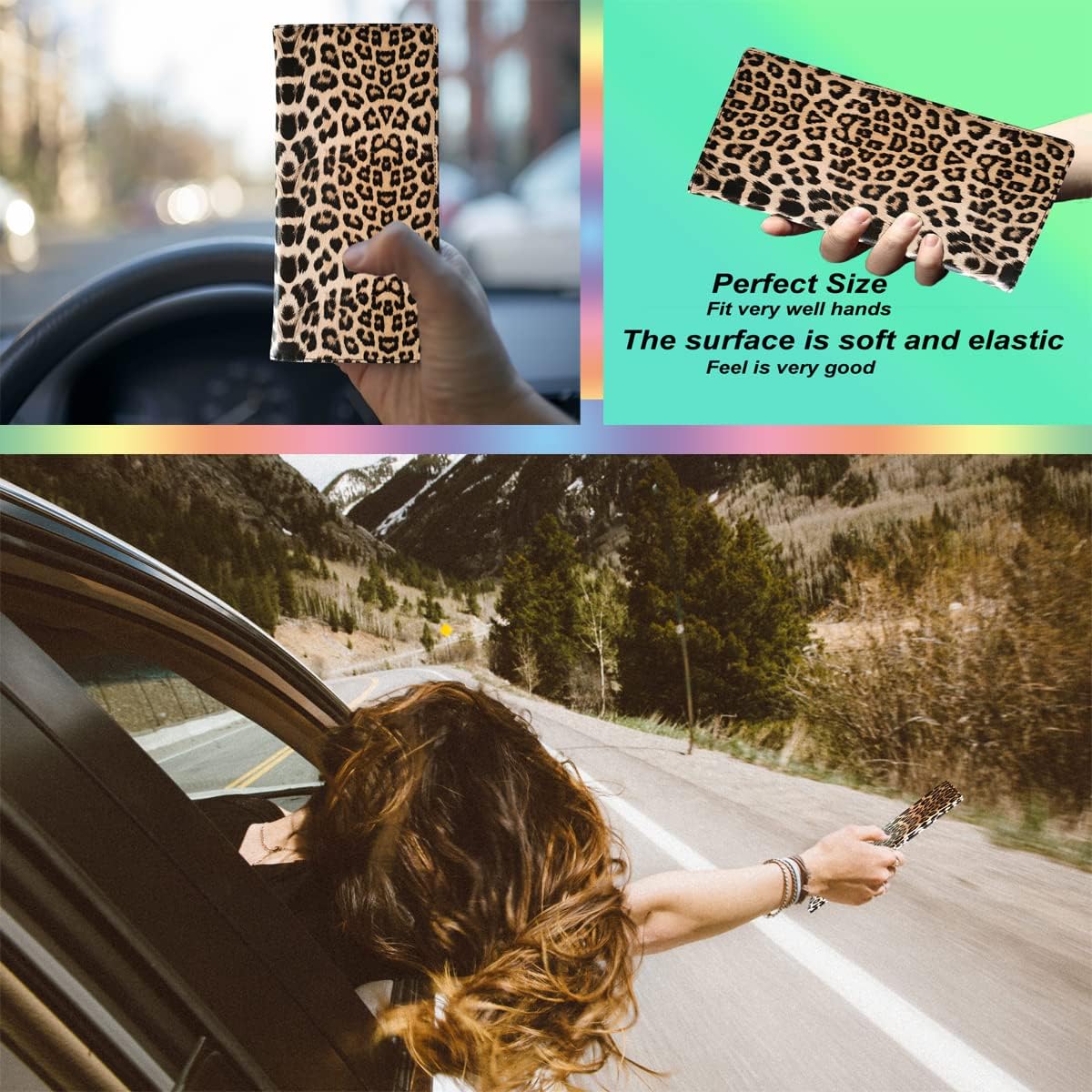 Premium Car Registration and Insurance Holder,Registration Insurance Card Holder of Leopard Print PU Leather Looks Stylish and Special,Glove Box Organizer Makes Your Documents In Order. - Image 5